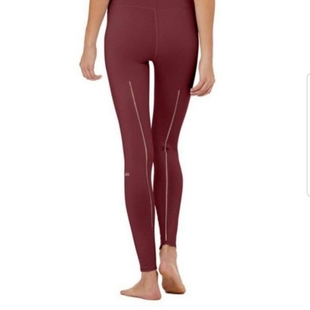Alo yoga high waist dash leggings xs burgundy